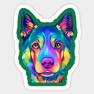 Colorful Face Dog Painting Sticker